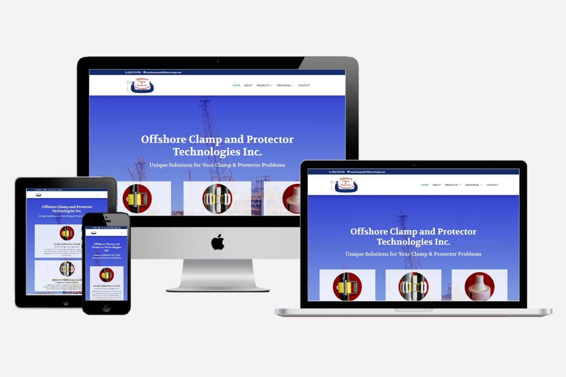 Offshore Clamp & Protector Technologies Inc. - Small Business Website Design by WizardsWebs Design LLC
